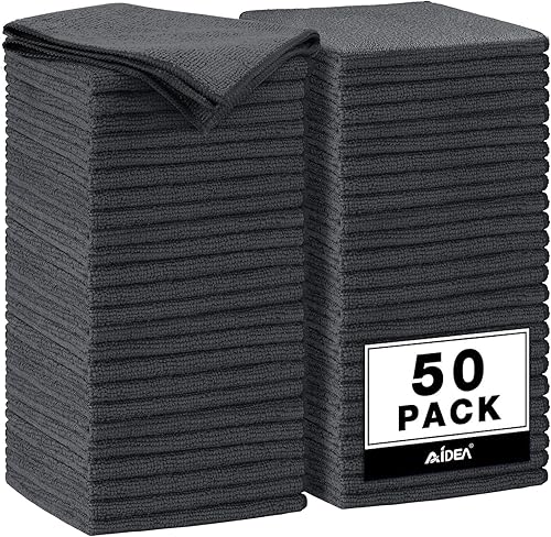 Miniatura 14 de AIDEA Paño de limpieza de microfibra blanco, 100 unidades, trapos de limpieza absorbentes, trapos de tienda comercial, sin pelusas, sin arañazos,