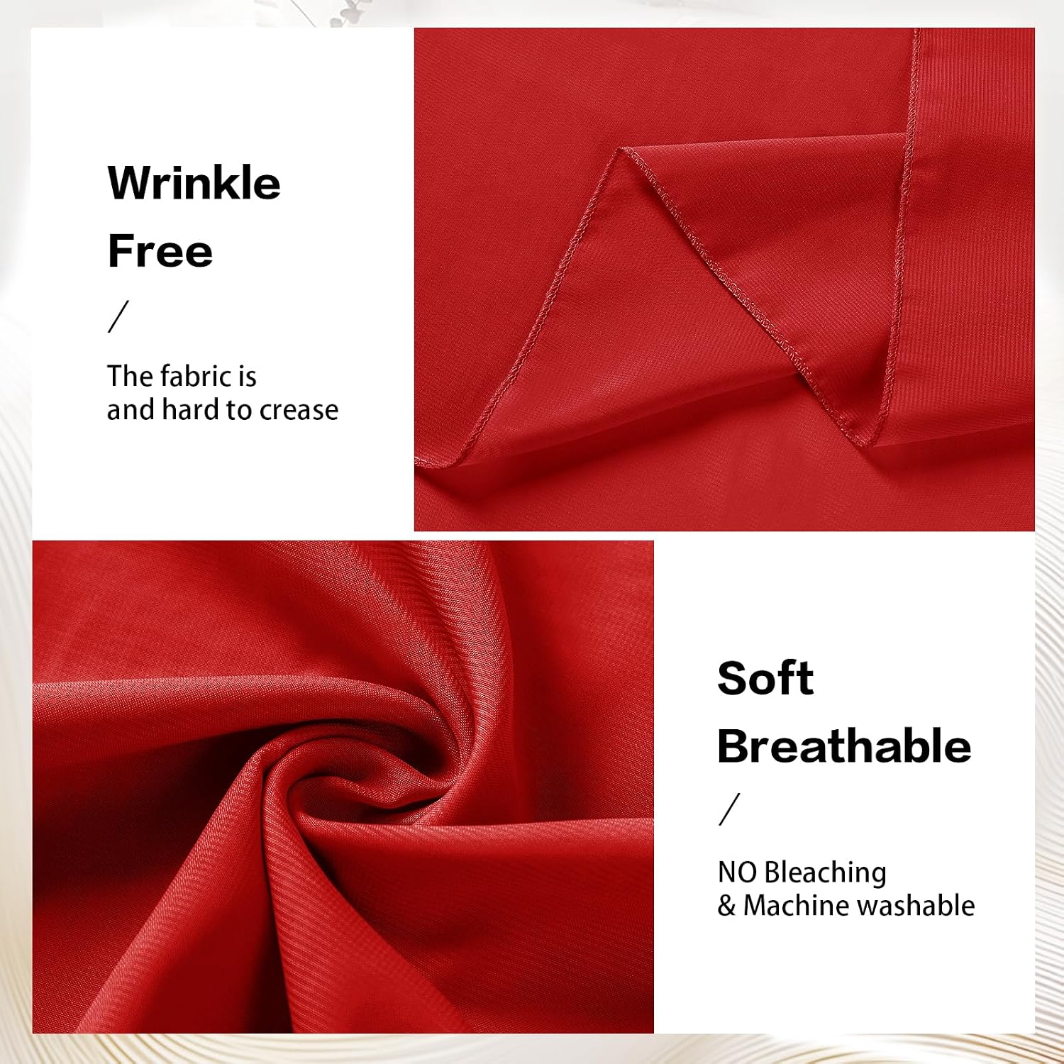 VOK Red Wedding Arch Draping Fabric Chiffon Fabric, 29in x 18Ft 2 Panels Sheer Chiffon Outdoor Curtain for Wedding Ceremony Birthday Party Decoration (Red,2 Panel)