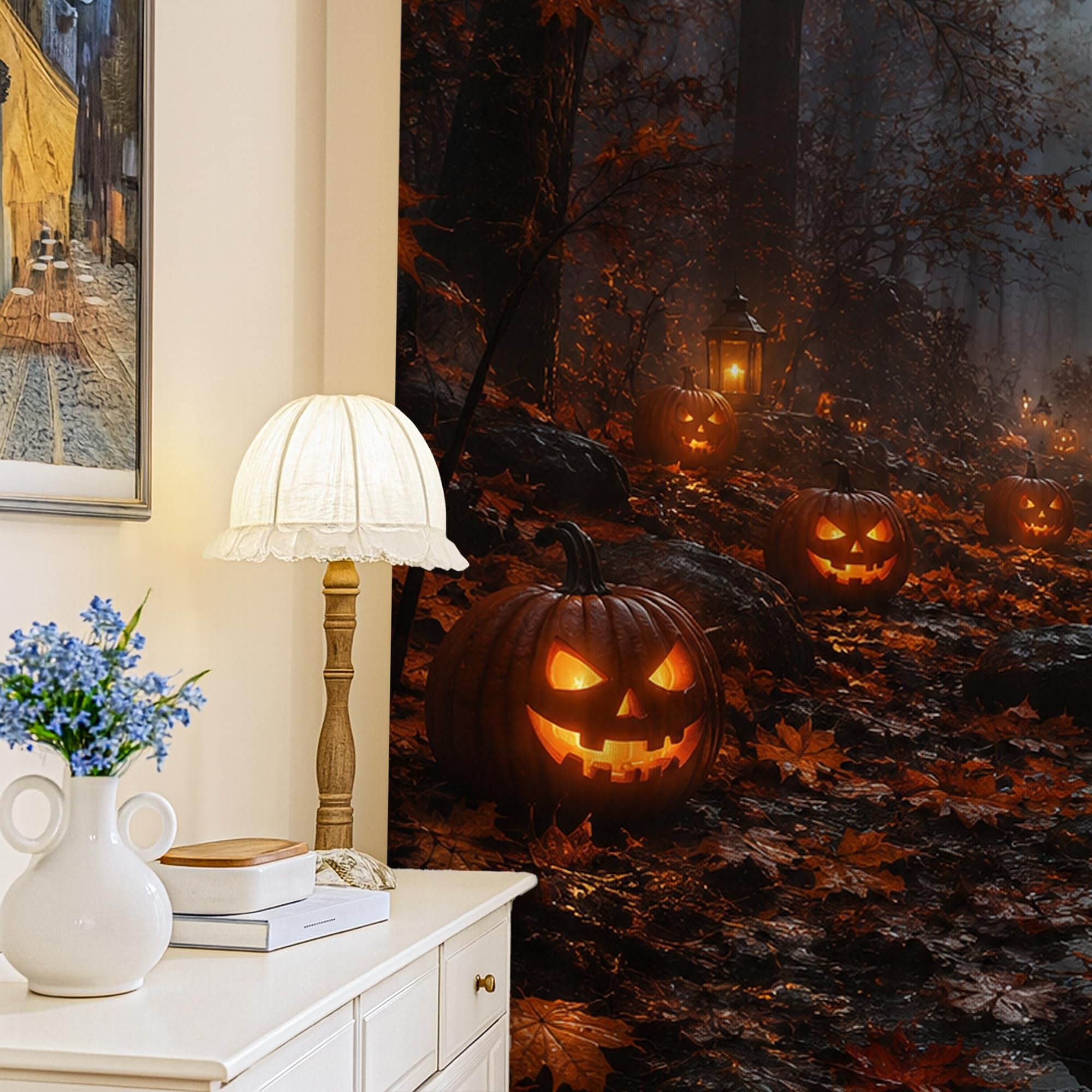 Rideaux occultants Halloween orange bloquant la lumière du jour