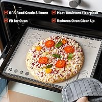 Vista 2 de Tapete de silicona, 24 x 36 pulgadas, extra grande, antiadherente, para hornear, con medición, tapete grueso reutilizable para mostrador de hojas