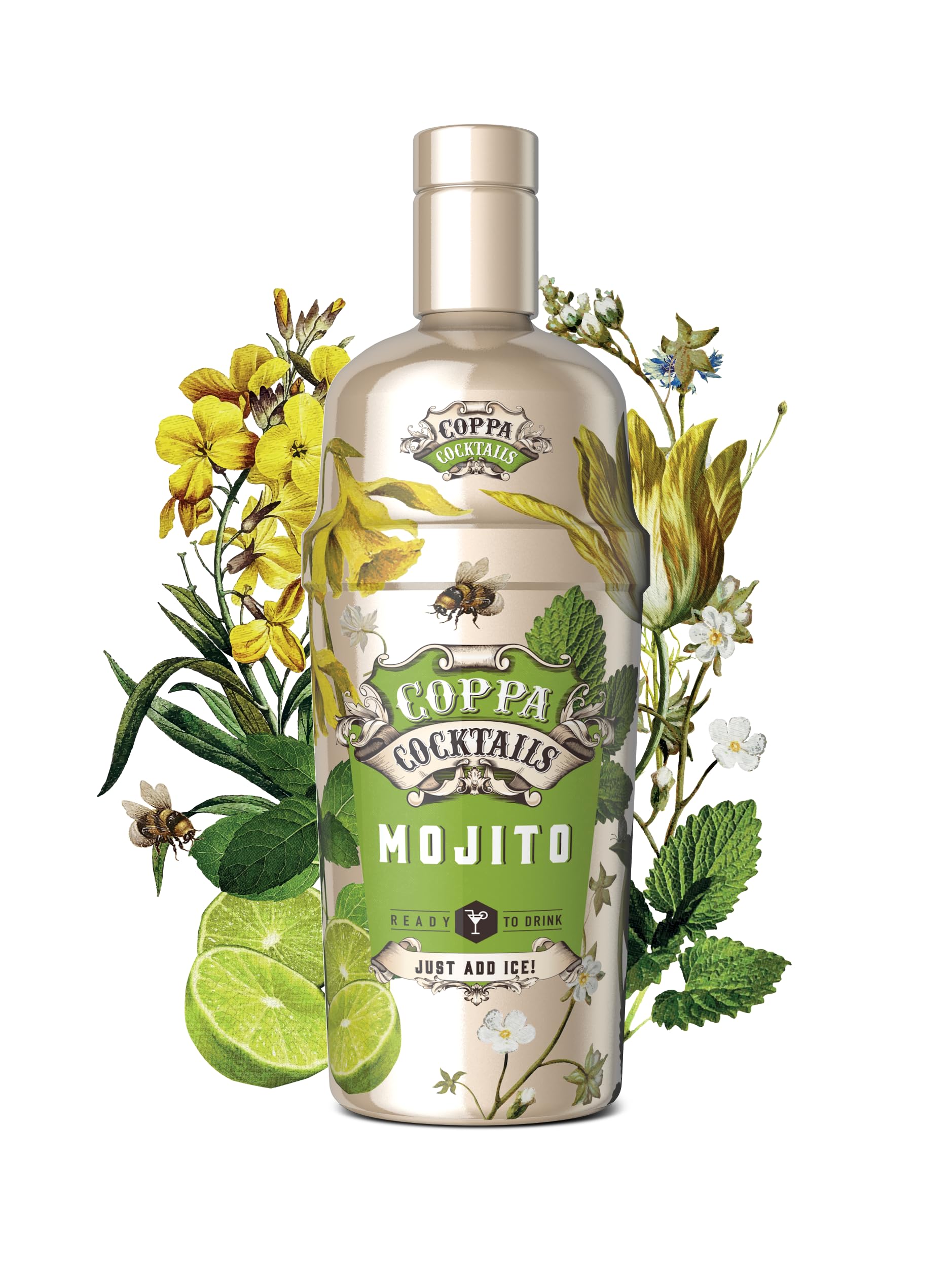 Coppa Cocktails Ready-to-Drink Mojito | Easy Premium Pre-Mixed | Just Add Ice | 10% ABV | 70cl