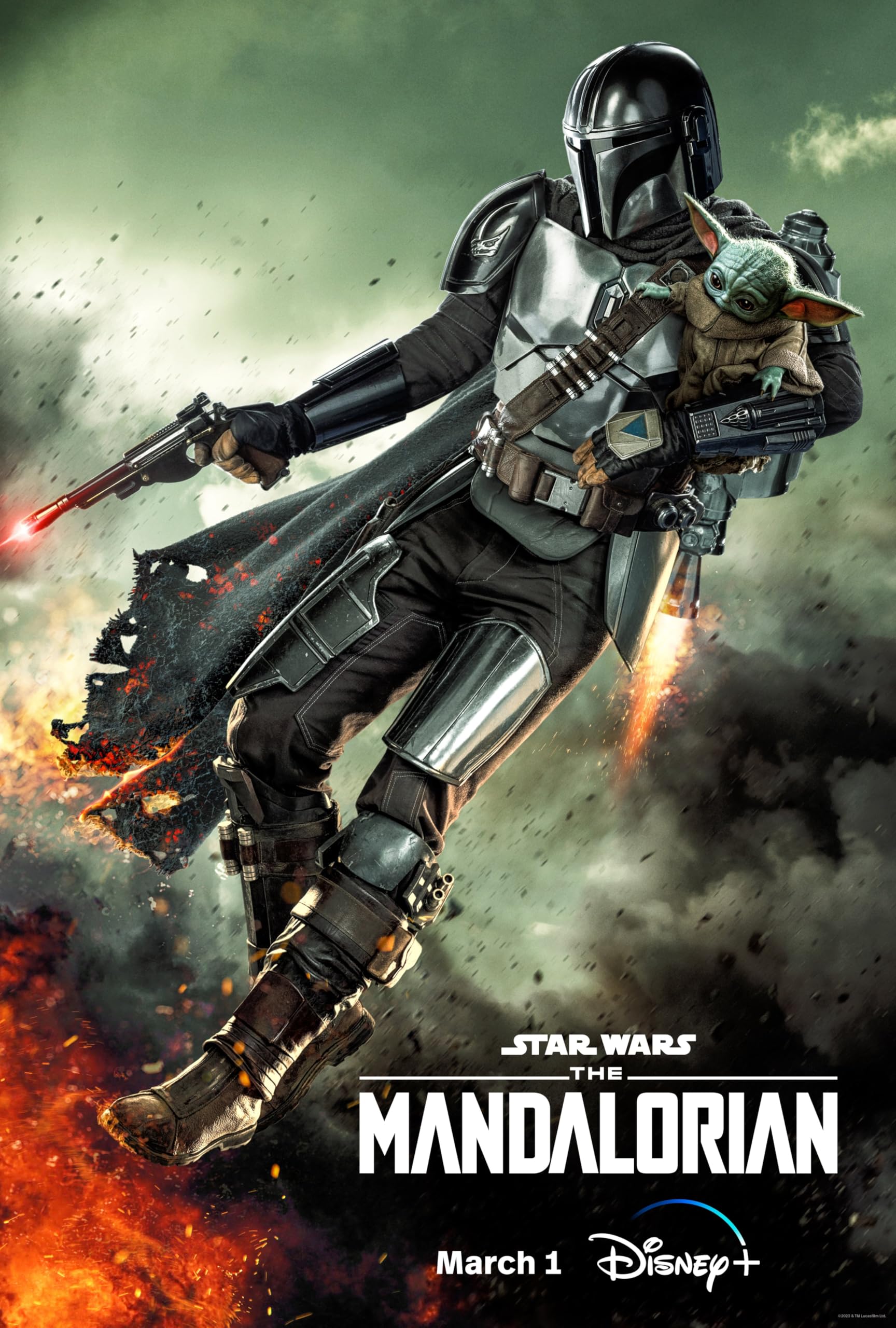 Pixie Posters Multi Colour The Mandalorian A3 Size Movie Poster Wall Art