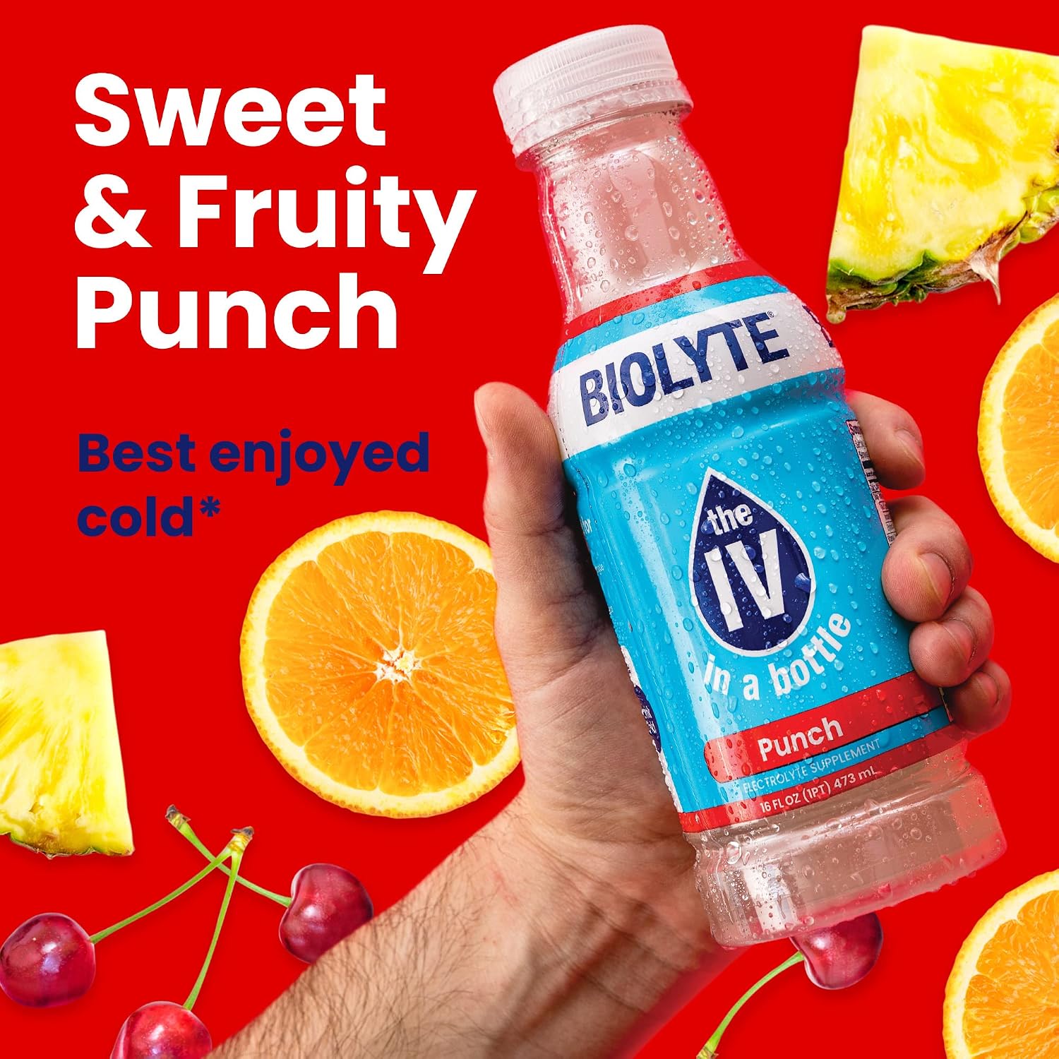 BIOLYTE Electrolyte Drink - IV in a Bottle Electrolyte Drink for Rapid Hydration - Punch, 12-Pack