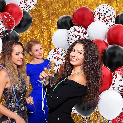 Miniatura 4 de White Black Red Balloon and Black Red Confetti Balloons for Baby Shower Birthday Wedding Christmas New Year Party Decoration