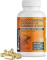 Vista 1 de Bronson Glucosamina, condroitina, cúrcuma y MSM fórmula avanzada para articulaciones y cartílagos, apoya articulaciones saludables, movilidad
