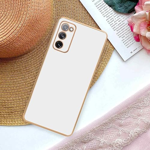 Miniatura 8 de Cadorabo Funda compatible con Samsung Galaxy S20 FE en blanco brillante - dorado, funda protectora hecha de silicona TPU flexible y con protección
