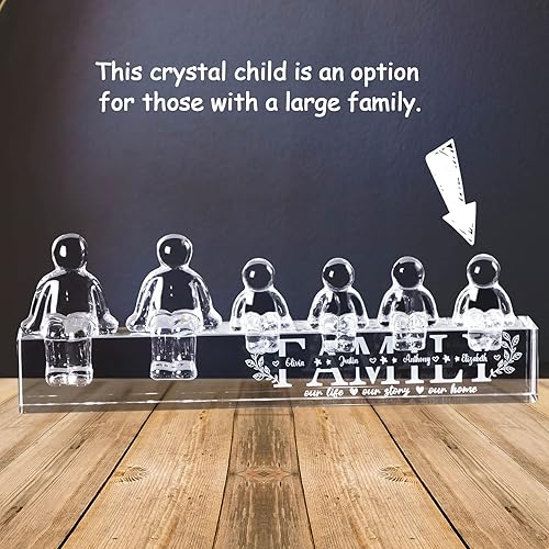 Miniatura 4 de Ornalrist Una estatuilla de cristal para niños, aniversario de cristal, años juntos, hicimos una familia para la boda