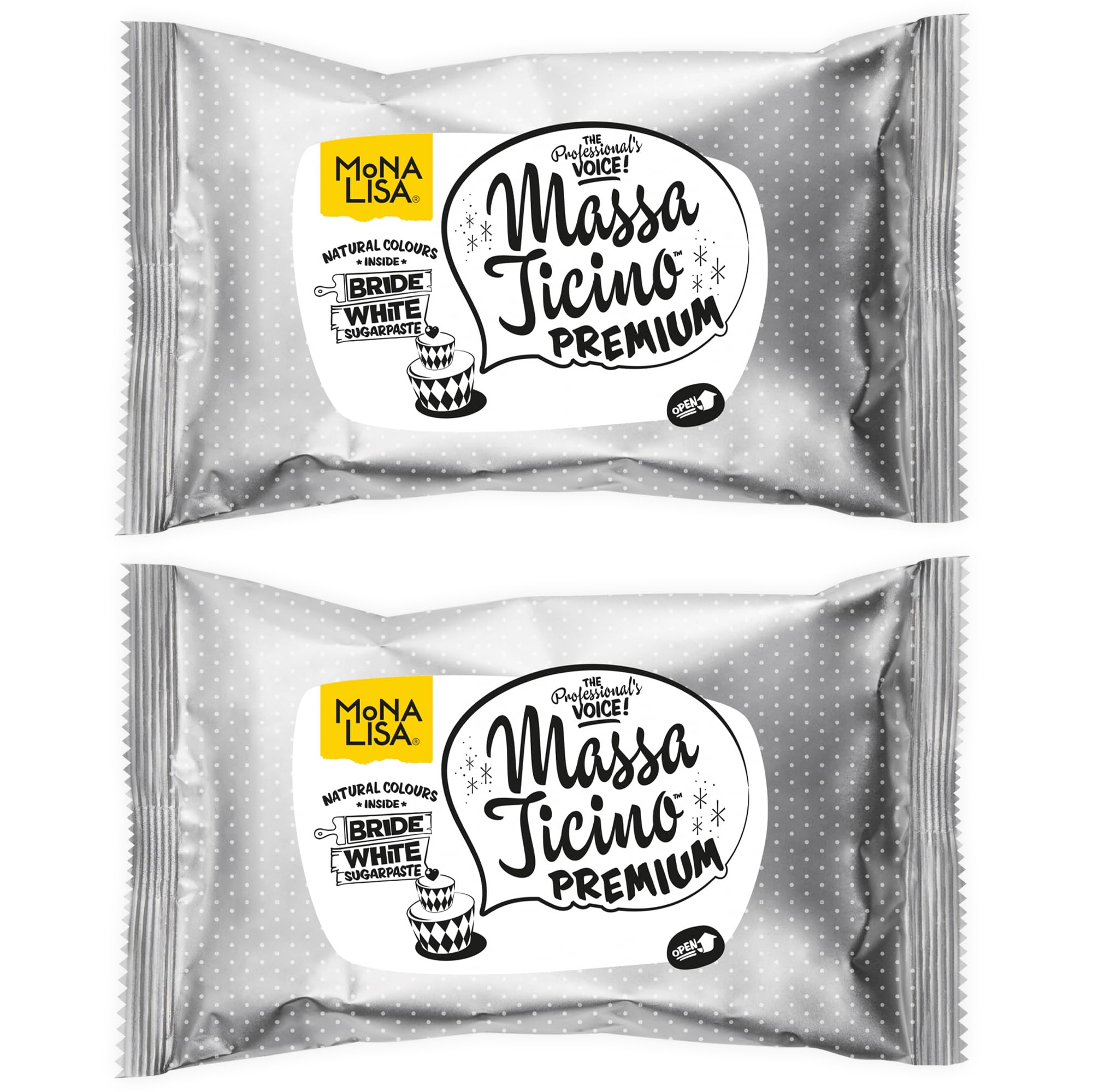 Massa Ticino Fondant Weiß 2x 1kg – Premium Zuckermasse für dekorative Kuchen, Rollfondant - Perfekt für Torten, Modellierungen & Dekorationen – weißes Fondant für Profi- und Hobbybäcker