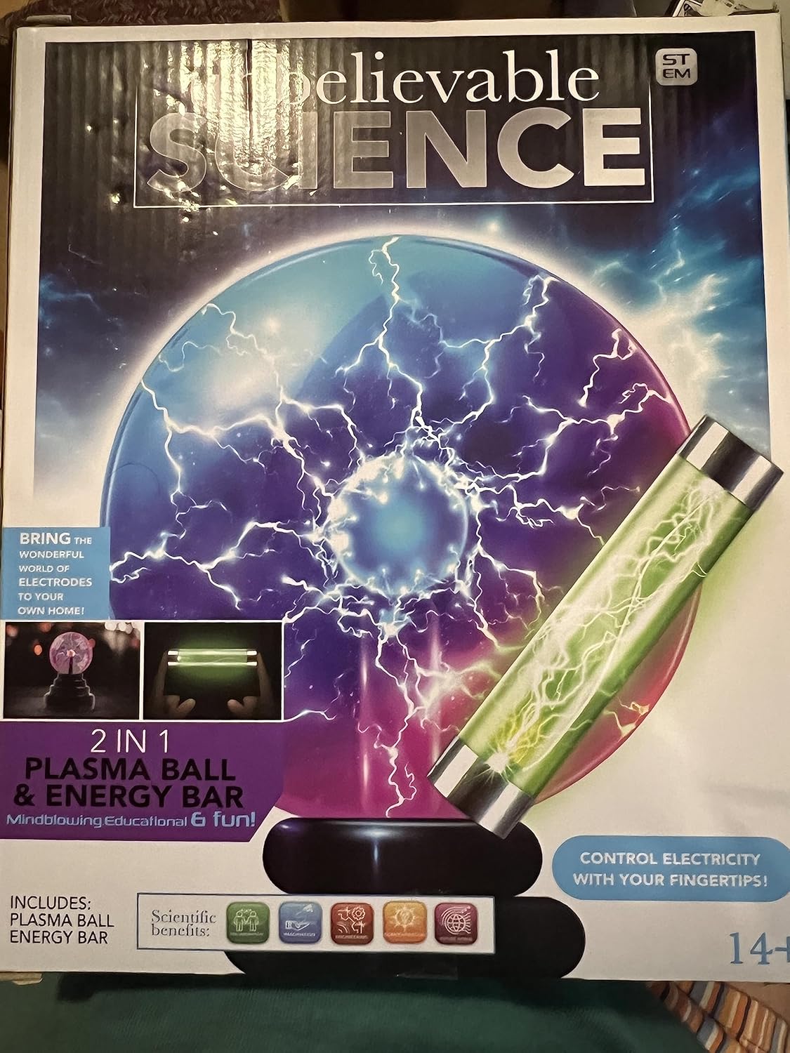 Electrode Plasma Ball w/Energy Stick