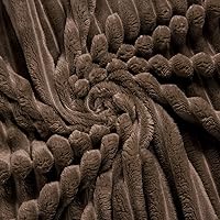 Vista 6 de Bnuitland - Manta de franela marrón con funda de almacenamiento, 300 GSM, manta de sofá súper suave con patrón de rayas de forro polar para bebés