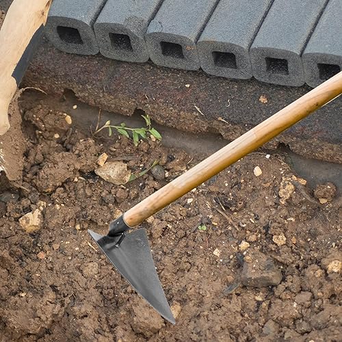 Miniatura 6 de DOITOOL Mango de azada de excavación de jardín, azada triángulo para desmalezar, plantar, excavar, nivelación de suelo, azada de jardinería de acero