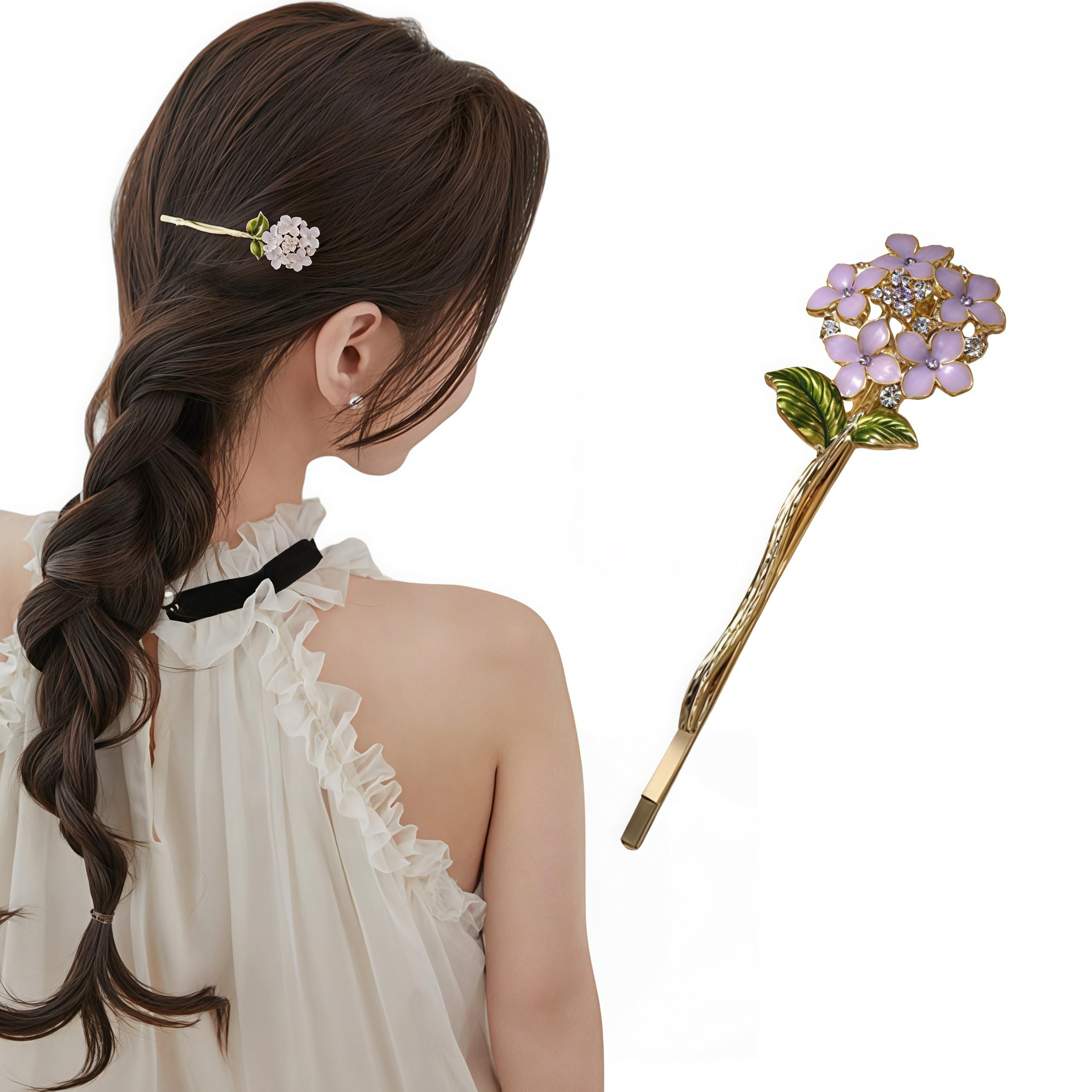 Amazon | [Kulangsu]藤の花 ヘアピン レディース 韓国風 花モチーフ