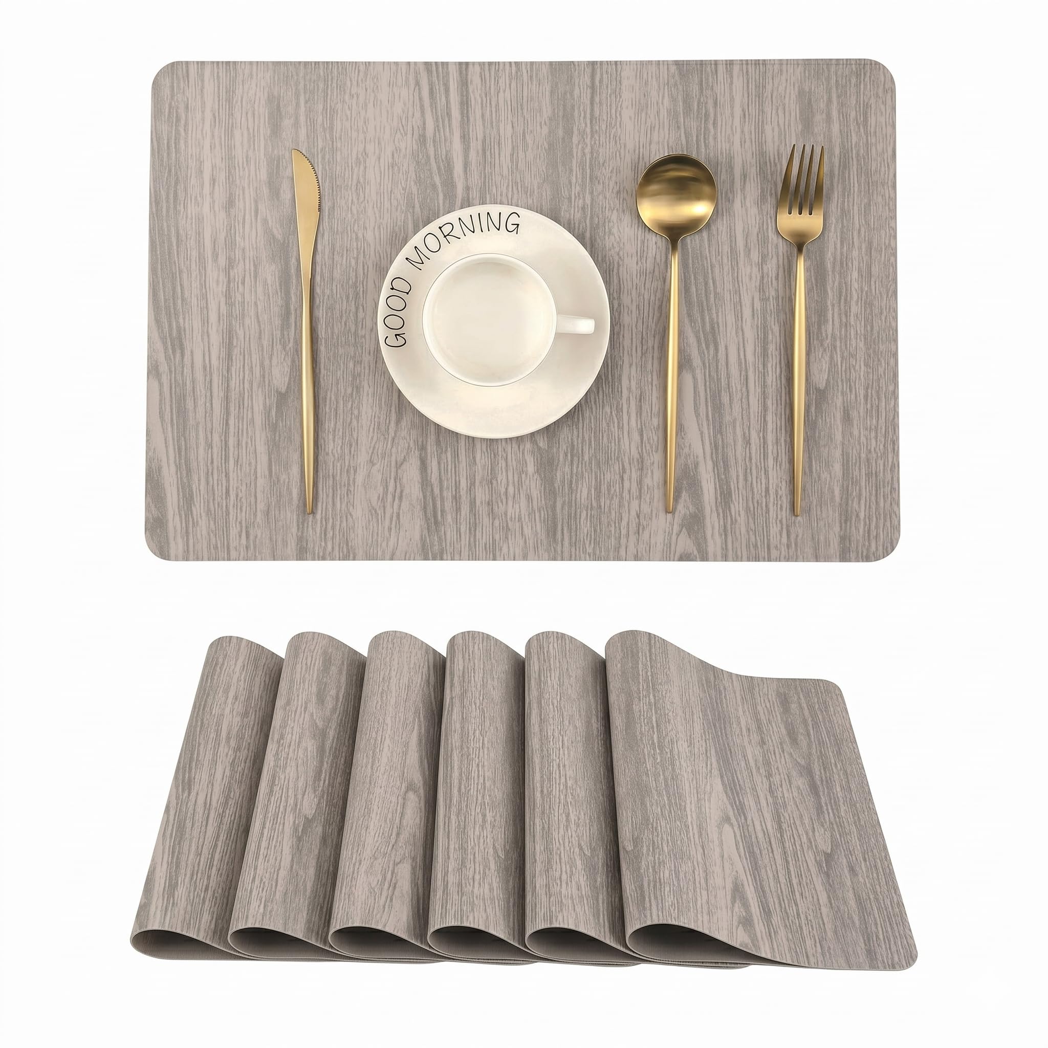 RichAxis Dining Table mat, Washable Table mats, PVC placemat for Kitchen, Non Slip Dining Table Accessories for Home, Rectangular Place Mat for Multiple Use (Set of 2, Grey) — Amazon image 29