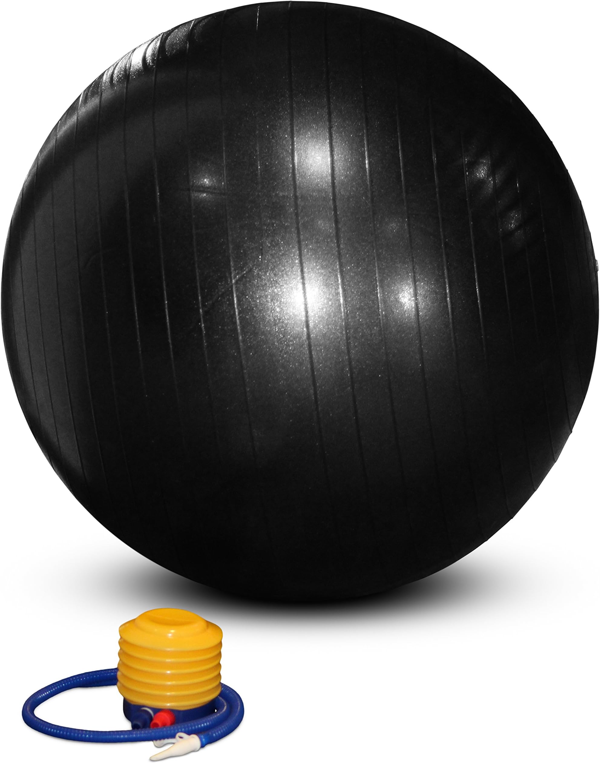 Exercise Balance Ball with Pump by Rx Fitness 65cm Black, Premium Quality, Great for The Gym
