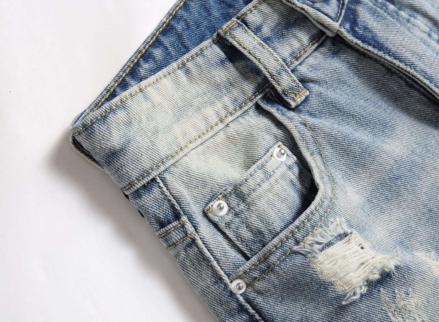 Boy's Skinny Fit Ripped Destroyed Distressed Fashion Denim Jeans Pants - Image 4