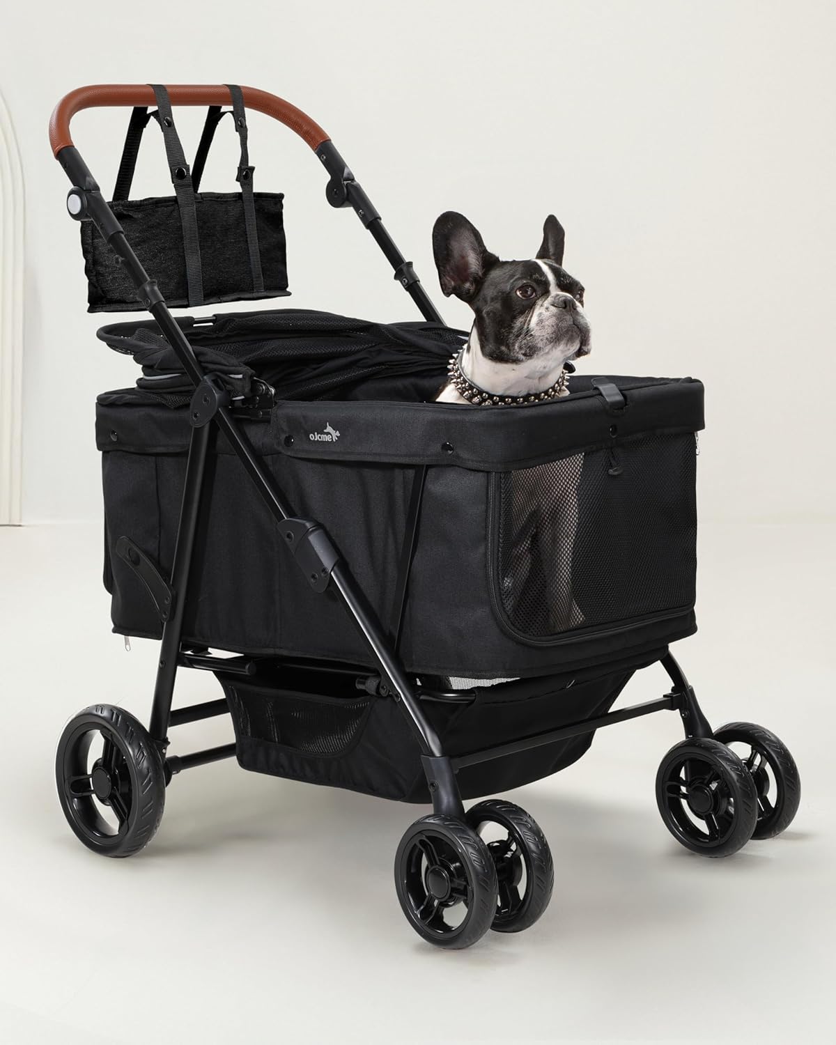 Dog Stroller for Large & Medium Dogs (20–132 lbs), Pet Stroller for 2 Small Dogs, Extra Large Heavy Duty, Foldable & Ventilated Classic Black