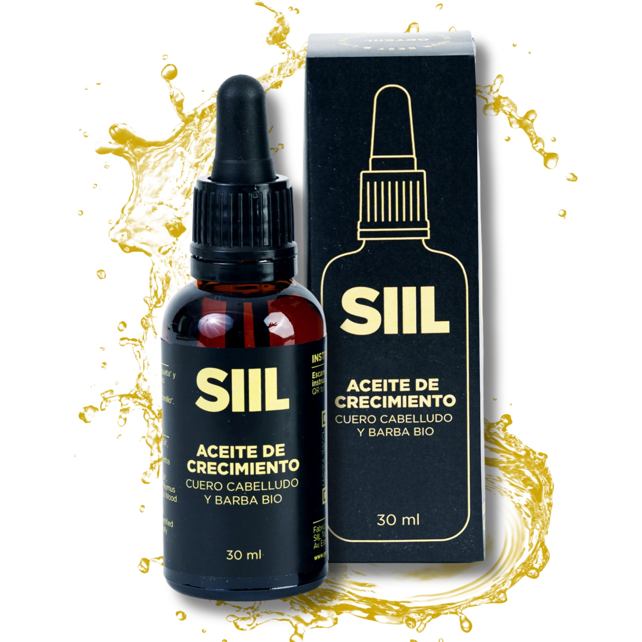 SIIL - Aceite Crecimiento | Ingredientes Naturales como Aceite de Romero para el Cabello | Jojoba Oil y Rosemary Oil | Aceite de Rosa Mosqueta| Aceite Barba Hombre con Rosa Mosqueta | Aceite Pelo