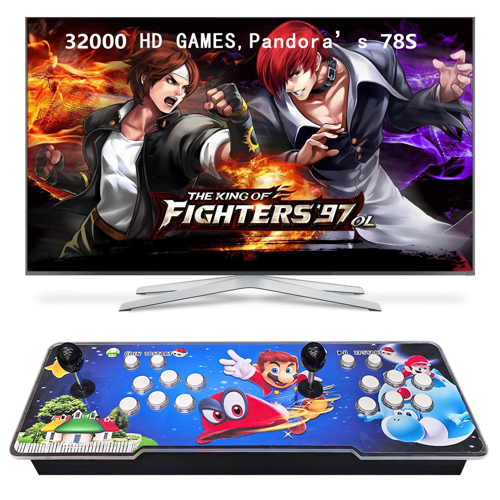 Sponsored Ad - FVBADE [32000 Games in 1] 78S Pandora Box Arcade Game Console for PC & Projector & TV ,3D Games 1-4 Players Double Joystick Favorite List Game Category Save/Search/Hide/Pause