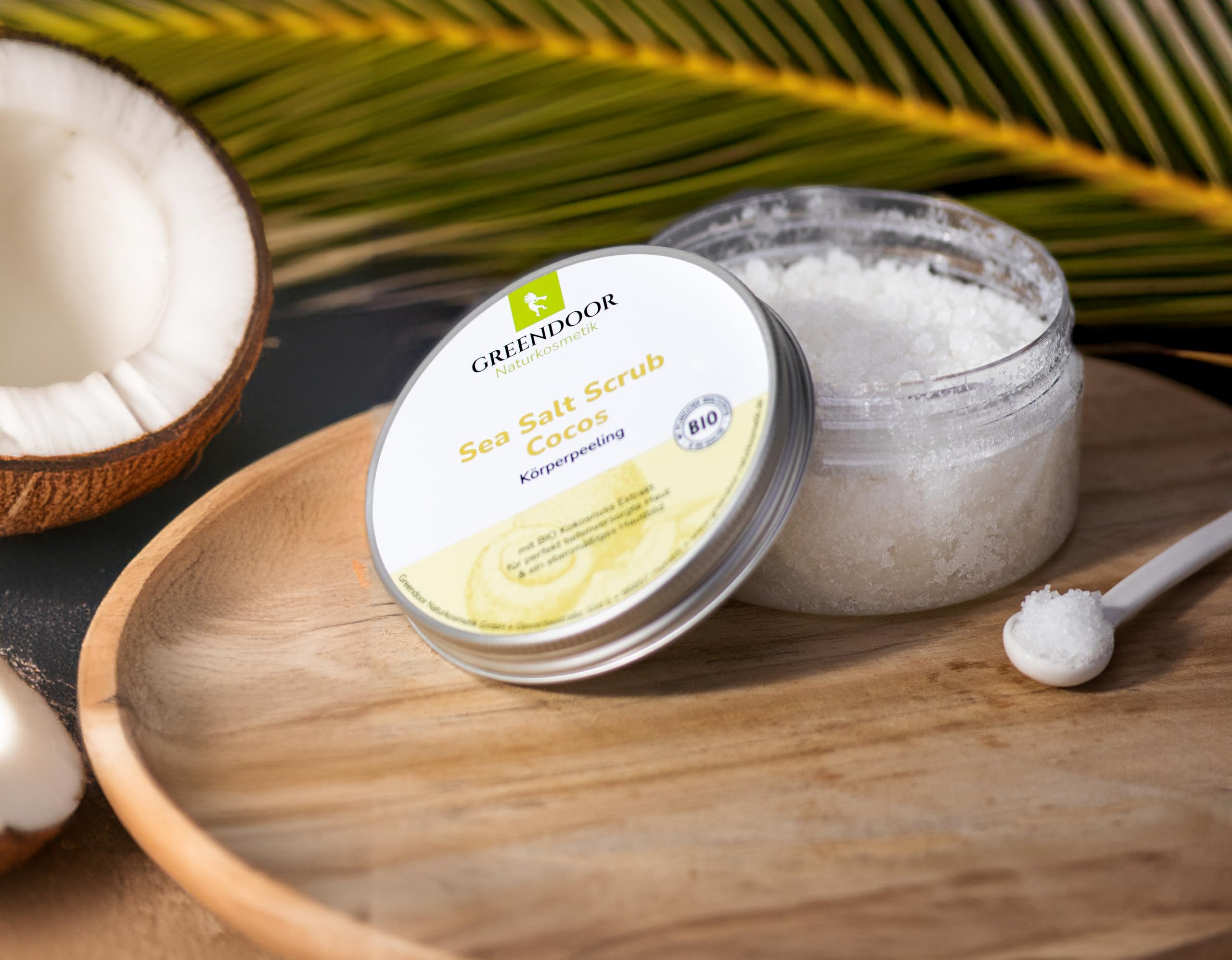 Greendoor Sel de mer Gommage Coco, Sel de mer Corps Peeling sans Plastique, de la Manufacture de Cosmétique naturelle