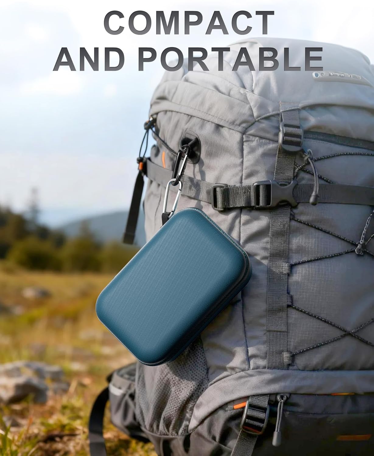 ProCase Hard Shell Travel Case for JBL Go 4 2025/ Go 3/ Go 3 Eco Ultra Speaker, Waterproof Portable Carrying Box for JBL Mini Speaker and Accessories, Storage Bag with Mesh Pocket & Wrist Strap -Blue - Image 6