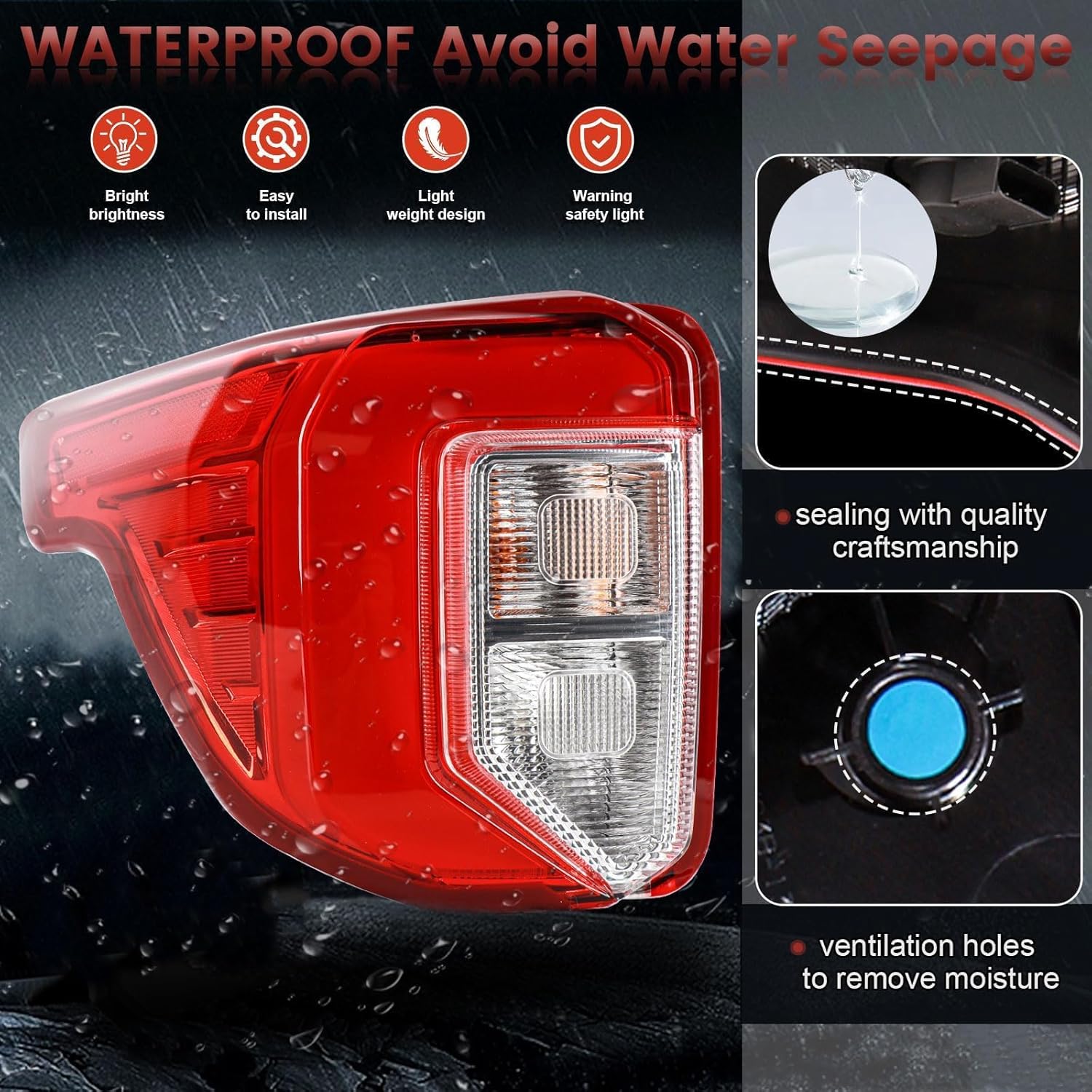 LED Tail Lights Assembly Compatible with 2020-2023 Ford Explorer Base XLT Limited Platinum,Left Driver Side Rear Light Taillights Replacement # LB5Z13405F