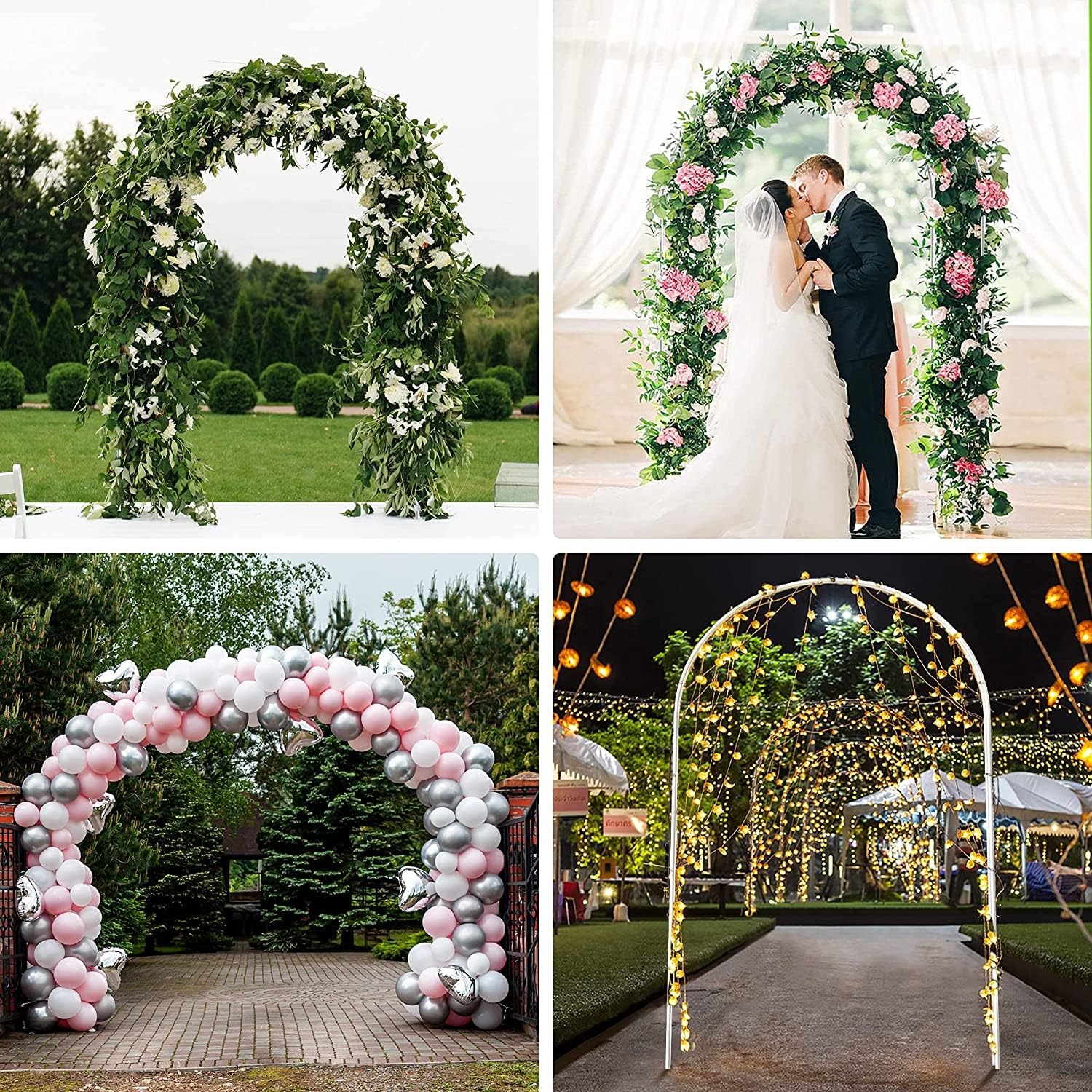 Arco per Rose rampicanti, arco da giardino con base Arco per matrimoni metallo larghezza 200cm 260cm 300cm altezz 220cm 230cm per Esterno Giardino Feste di Decor(80x220cm)