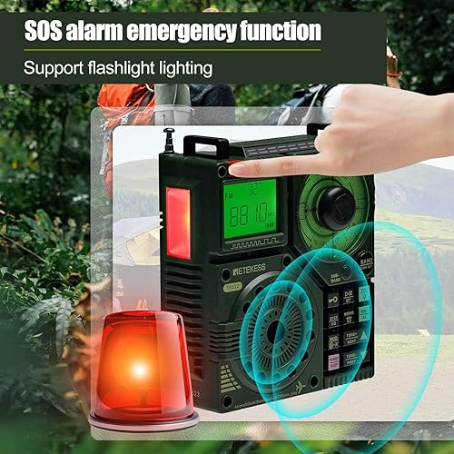 Miniatura 4 de Retekess Receptor de radios de onda corta TR112, receptor de radio multibanda AIR VHF AM FM SW WB, radio de batería de 1600 mAh con Bluetooth,