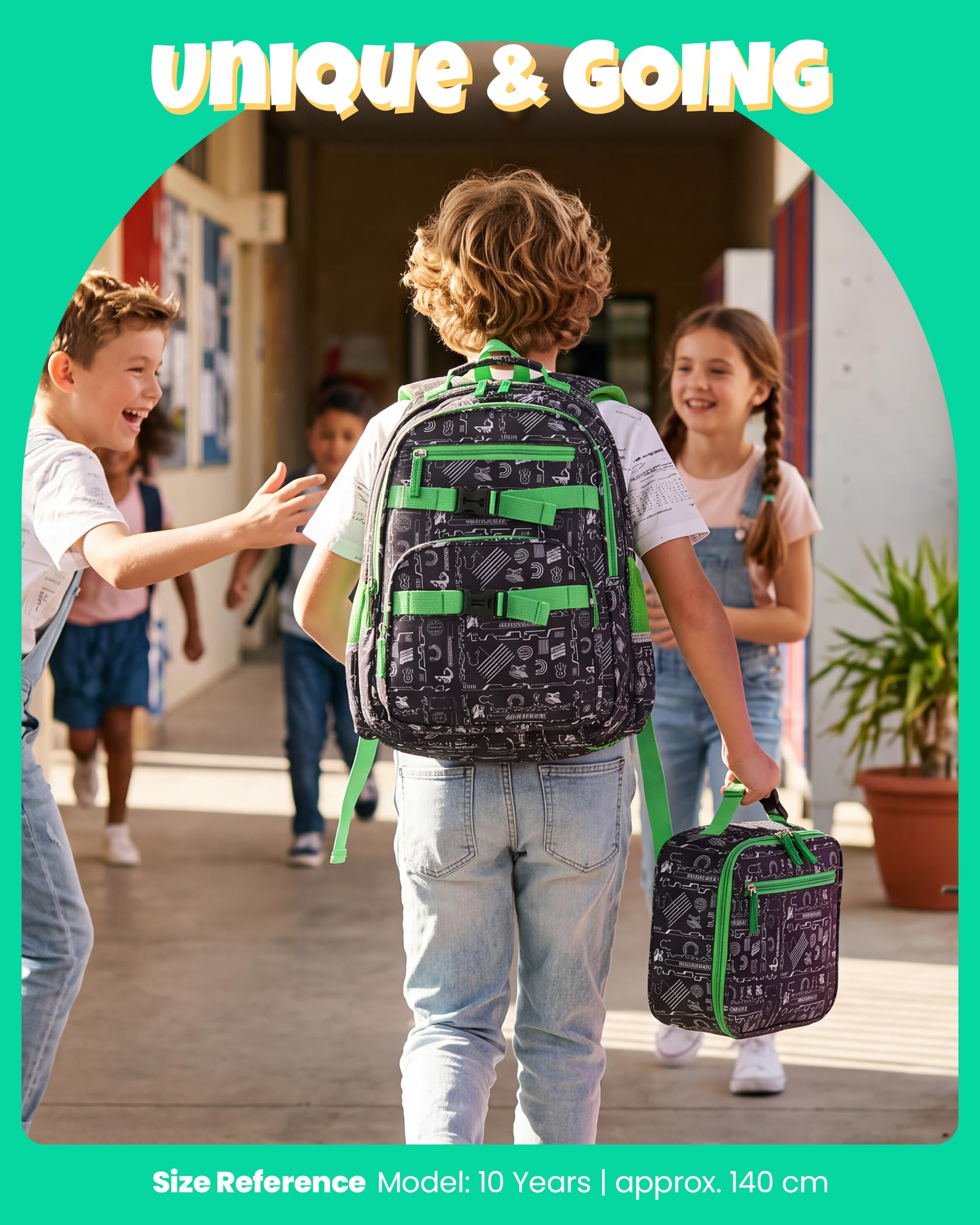 Amythe 3 Piezas mochila escolar niño a partir de 1ª-3ª clase para colegio