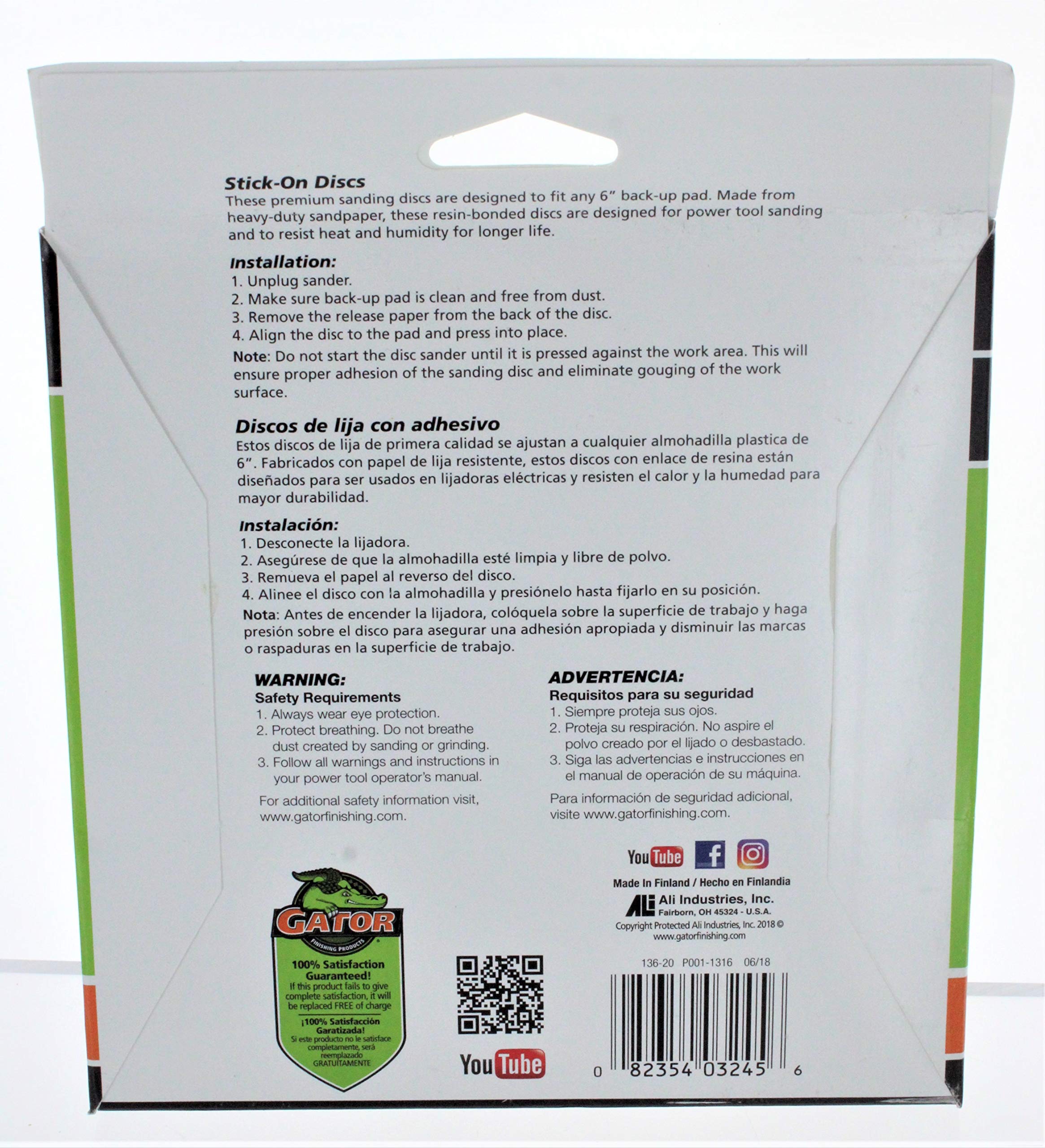 ALI Industries 3245 GLD Stick-On Disc 80# 6In