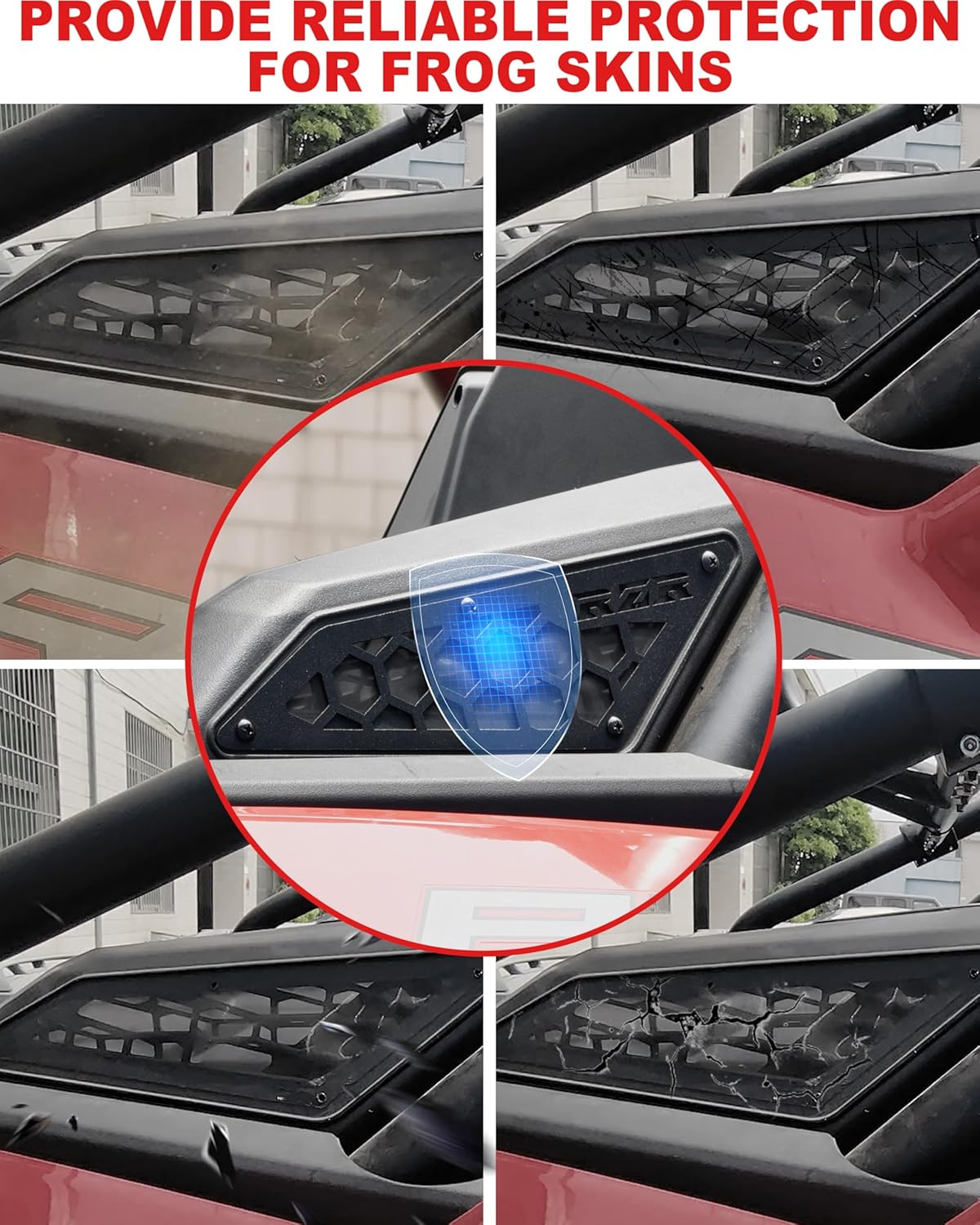 Aluminum Air Intake Covers for Polaris RZR PRO XP/RZR Turbo R 2020-2024 Accessories, Black Metal Side Frog Skin Protector Cover Grille Bezel Engine Mesh Grills(6PCS, Bolt-on)