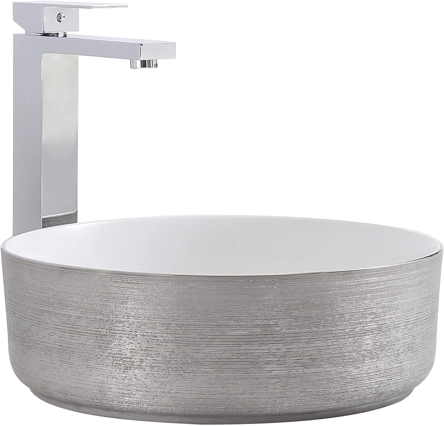 Fine Fixtures LUXURY VESSEL ROUND 15 X 15 BRUSHED SILVER