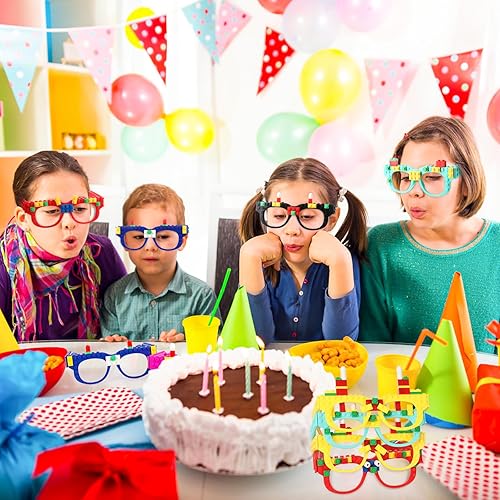 Miniatura 8 de Hxezoc 12 Pcs DIY Building Bricks Glasses Building Blocks Games for Kids Creative Building Block Birthday Party Supplies
