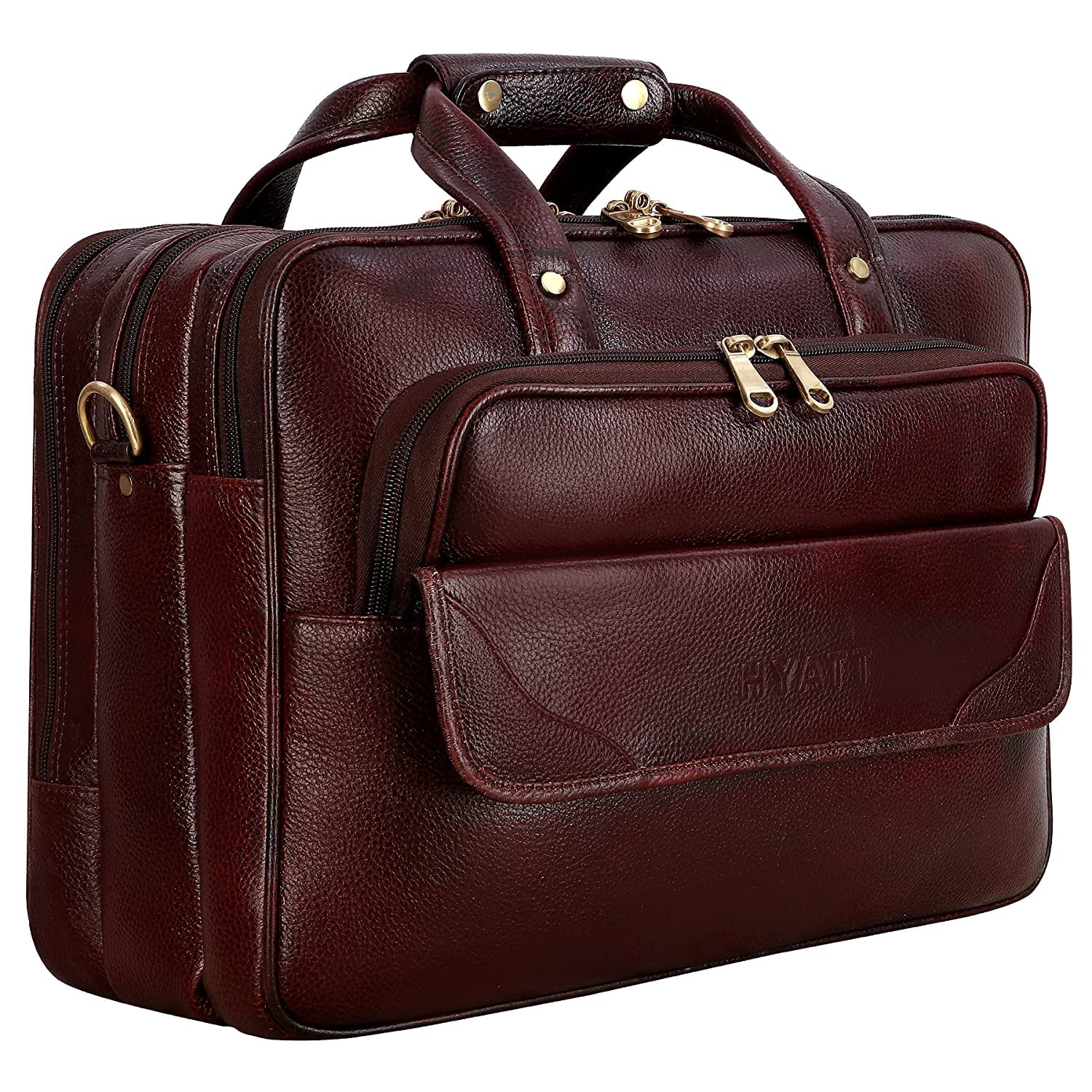 RICHSIGN Leather Accessories Brown Leather Laptop Office Bags for Men 15.6 Inch (B0839KP4K8) Amazon Price History, Amazon Price Tracker