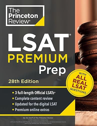 Princeton Review LSAT Premium Prep, 28th Edition: 3 Real LSAT PrepTests + Strategies &amp; Review + Updated for the New Test Format (Graduate School Test Preparation)