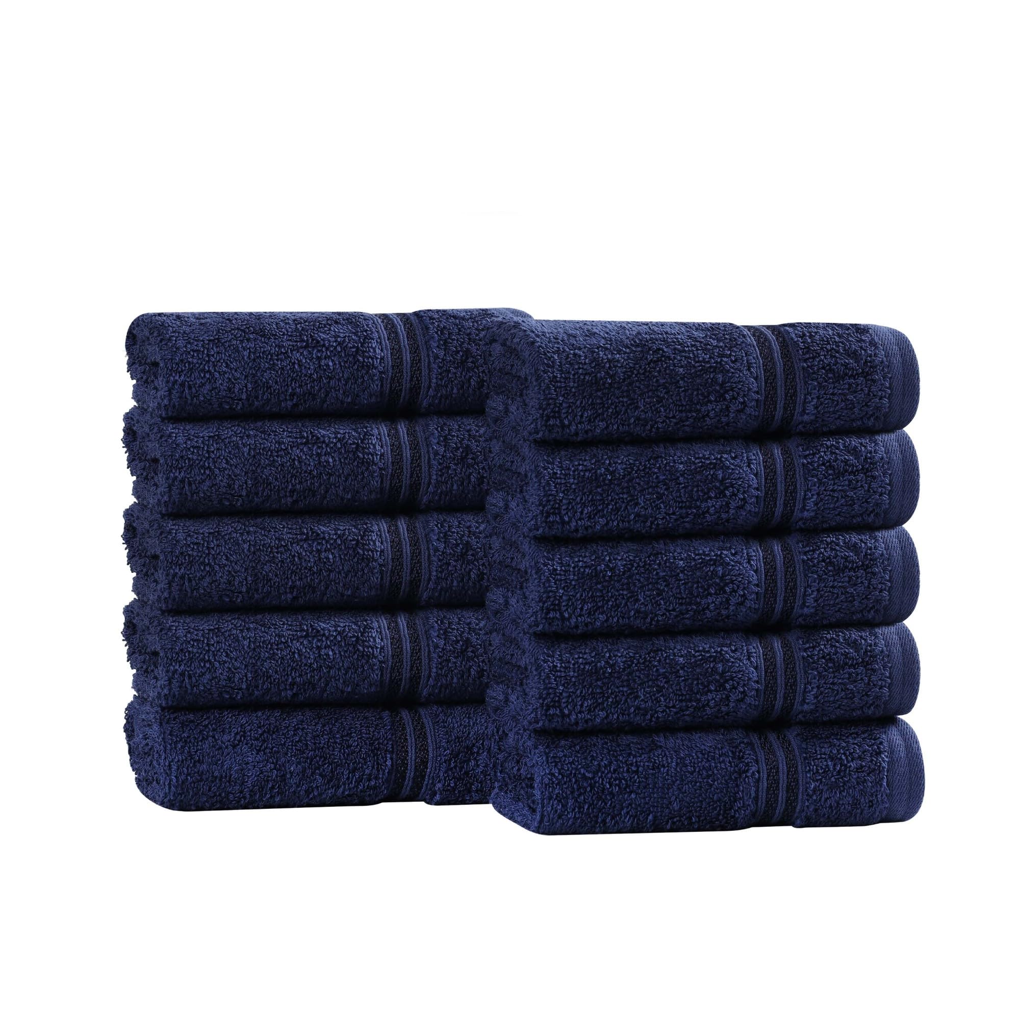 Superior Set di 10 asciugamani da bagno in cotone egiziano, per casa, bagno, padrone, bagno per gli ospiti, essenziali per la decorazione, asciugatura rapida, assorbenti, spa e hotel