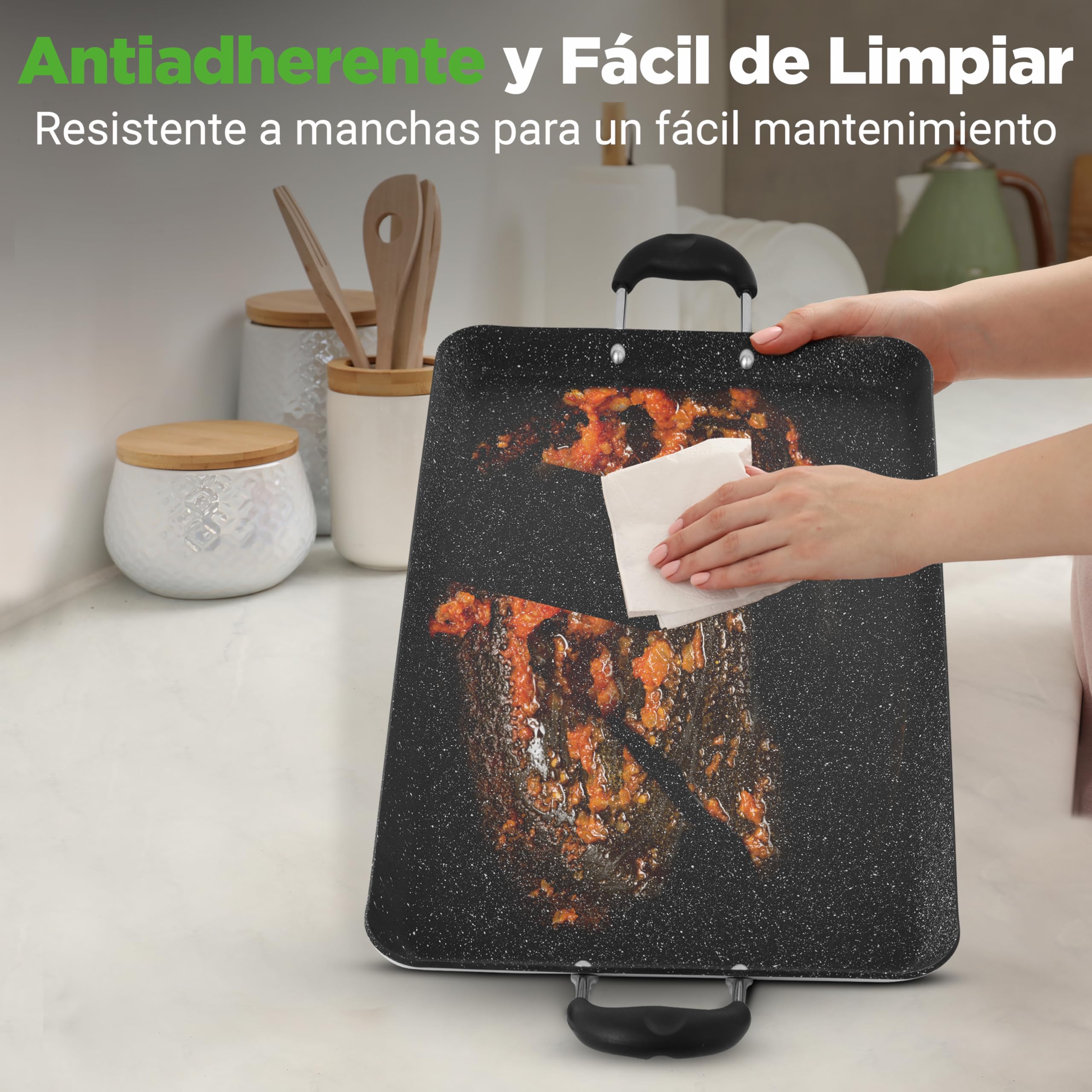 Nutrichef sarten parrilla, Grill, 28cms, Anodizada, Asador, Plancha cocina, Antiadherente, Asas reforzadas, Apto para lavavajillas