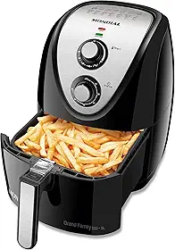 MONDIAL Fritadeira Sem Óleo Grand Family Inox - 5L, 127V, Preto, 1900W - AFN-50-BI