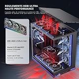 TZMRIT Interstellar-V2SE-Ultra 120mm PC Fan, ARGB PWM 2000RPM / 55CFM Airflow, Forward and Reverse Blade Design, Precision HDB Bearing, High Performance Unit PC Fan, Modular Daisy Chain (BKRF) - 6
