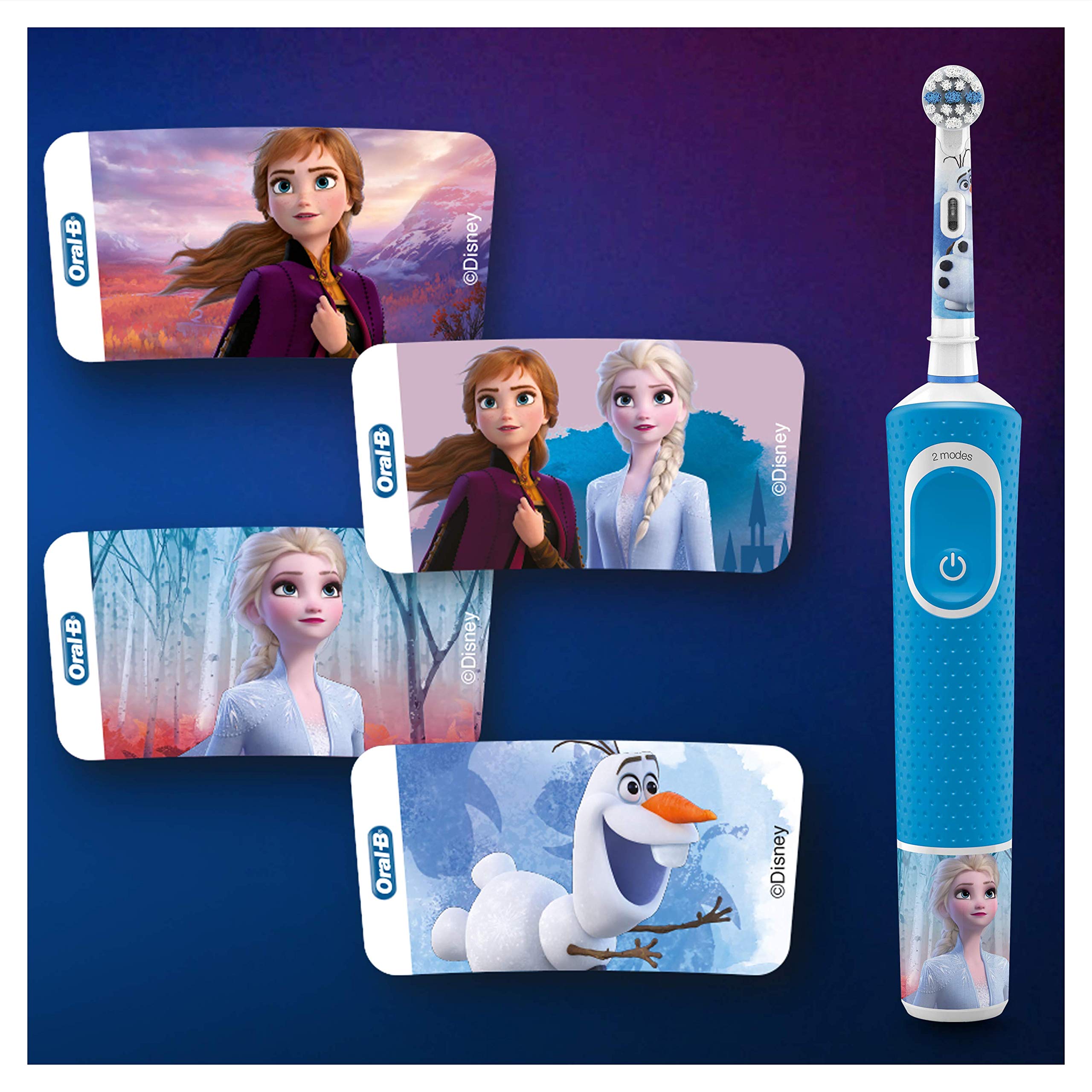 Oral-B Kids Spazzolino Elettrico Ricaricabile, 1 Manico con Personaggi Disney Pixar Frozen, 2 Testine di Ricambio, per Età da 3 Anni