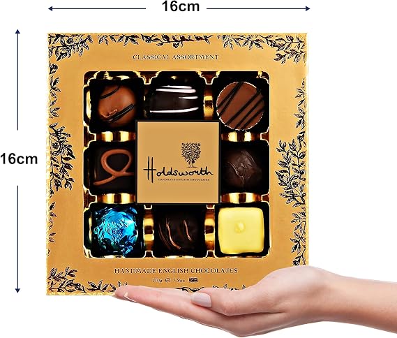 Holdsworth Chocolates Luxury Classic - Handmade Truffles Milk, Dark and White Chocolate Assortment - 110g