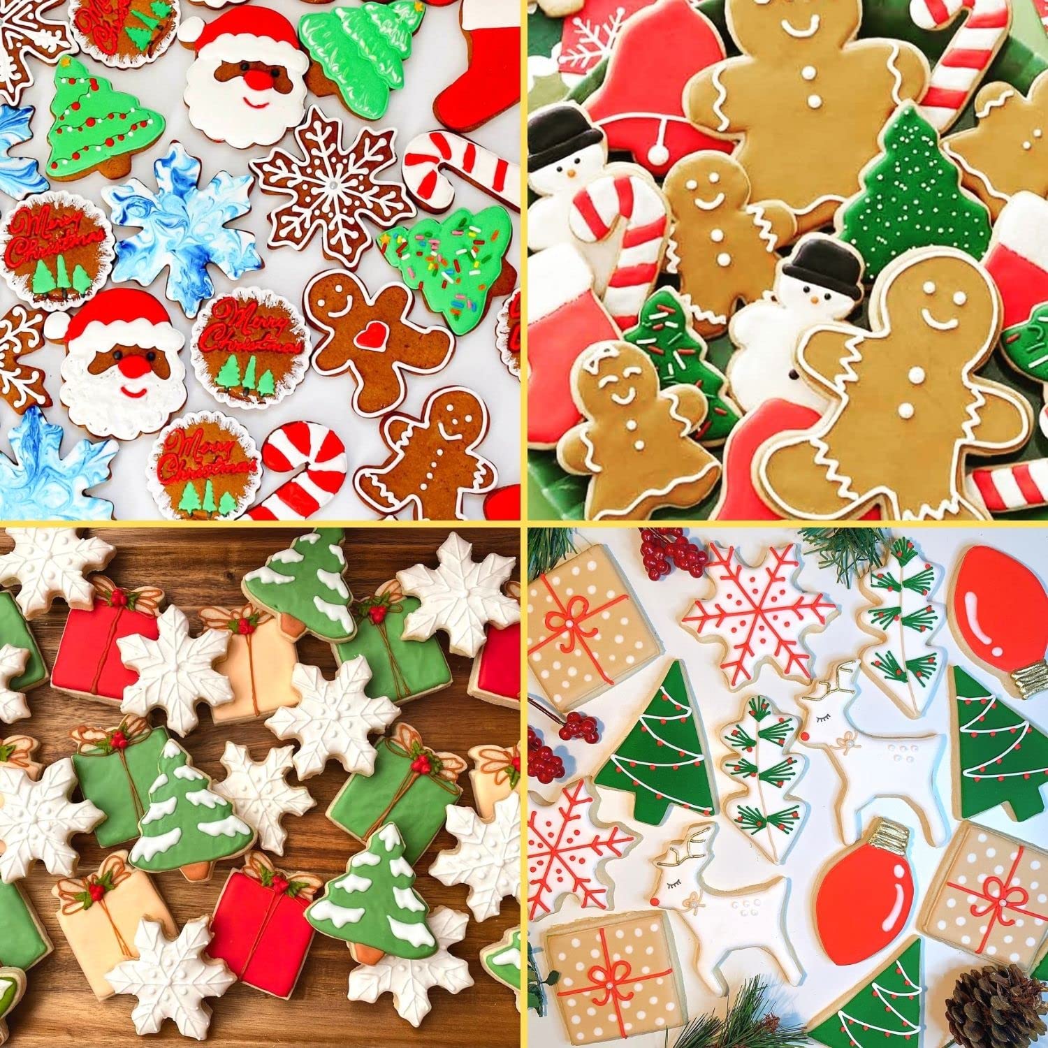 Lot De 6 Emporte-pièces De Noël En Métal - Sapin, Bonhomme De Neige, Père Noël, Etc. Pour Biscuits De Fête