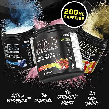 Applied Nutrition Bundle ABE Pre Workout 375g + Creatine 250g + 700ml Protein Shaker | All Black Everything Pre Workout Powder, Energy & Performance with Creatine, Beta Alanine (Slush Puppie)