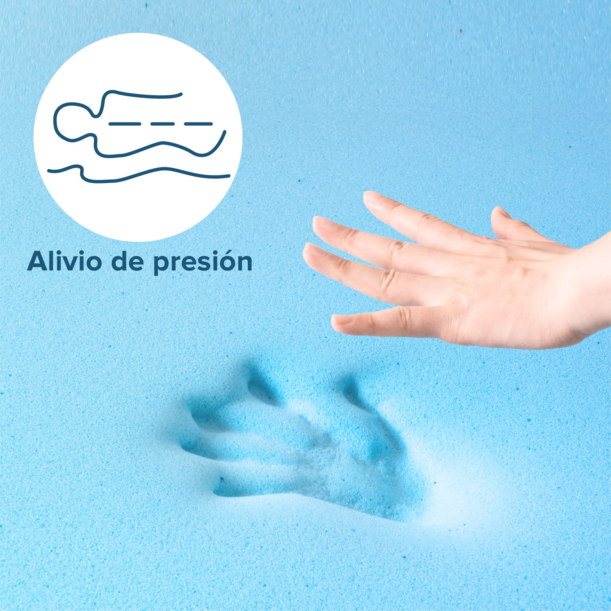 Zinus Sobrecolchón de Espuma viscolástica con Gel refrescante impregnado de té Verde, Espuma con Gel refrescante, 135 x 190 cm, Oeko-Tex, para colchón, Cama y sofá