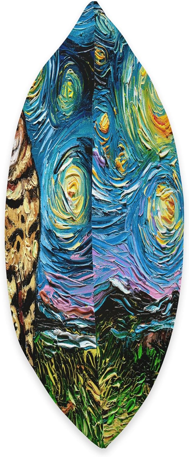 Bengal Cat Starry Night Pet Animal Art by Aja Throw Pillow