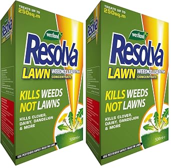 Resolva Concentrate Lawn Weedkiller Extra, 500 ml Pack of 2