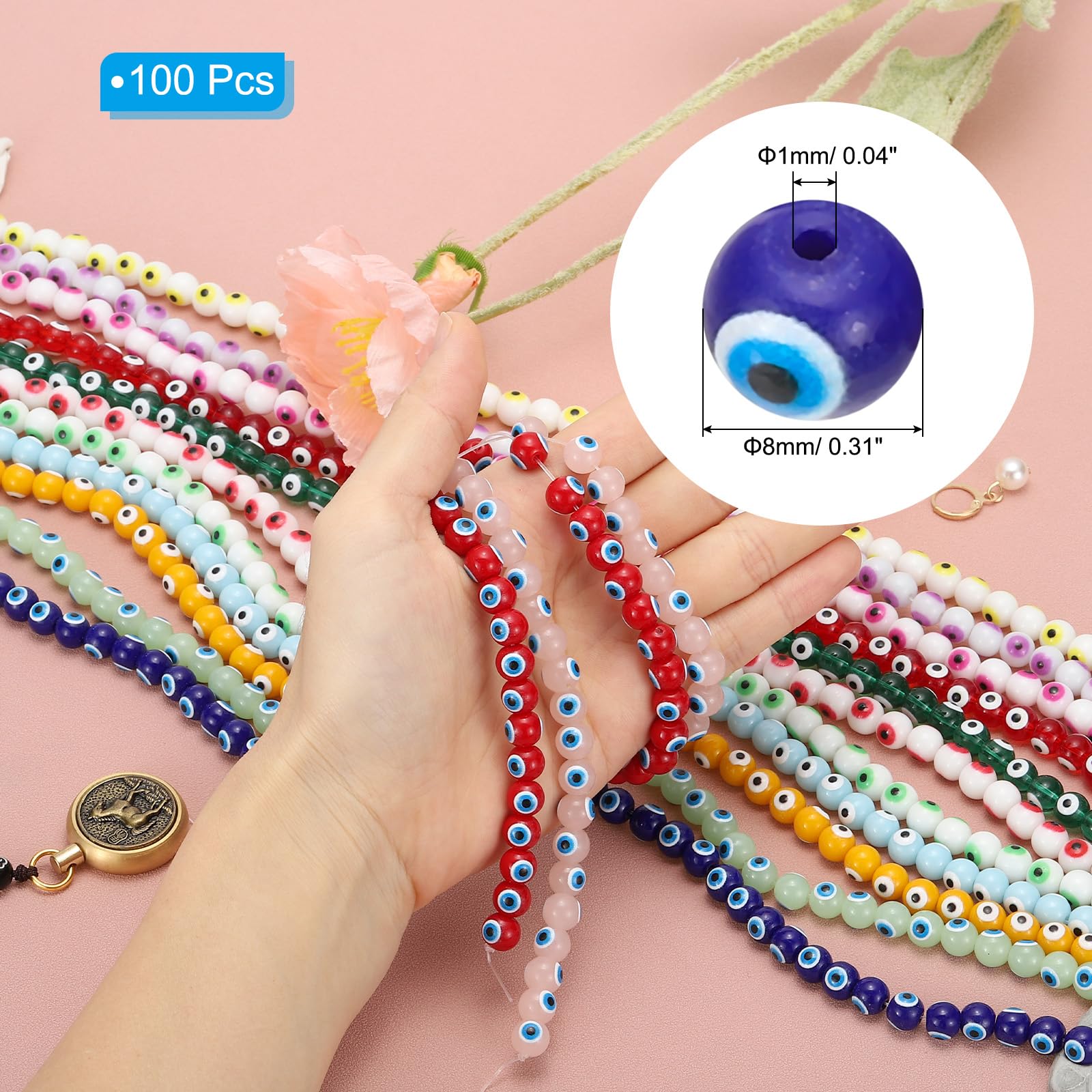 PATIKIL 8mm Evil Eye Beads - Image 2