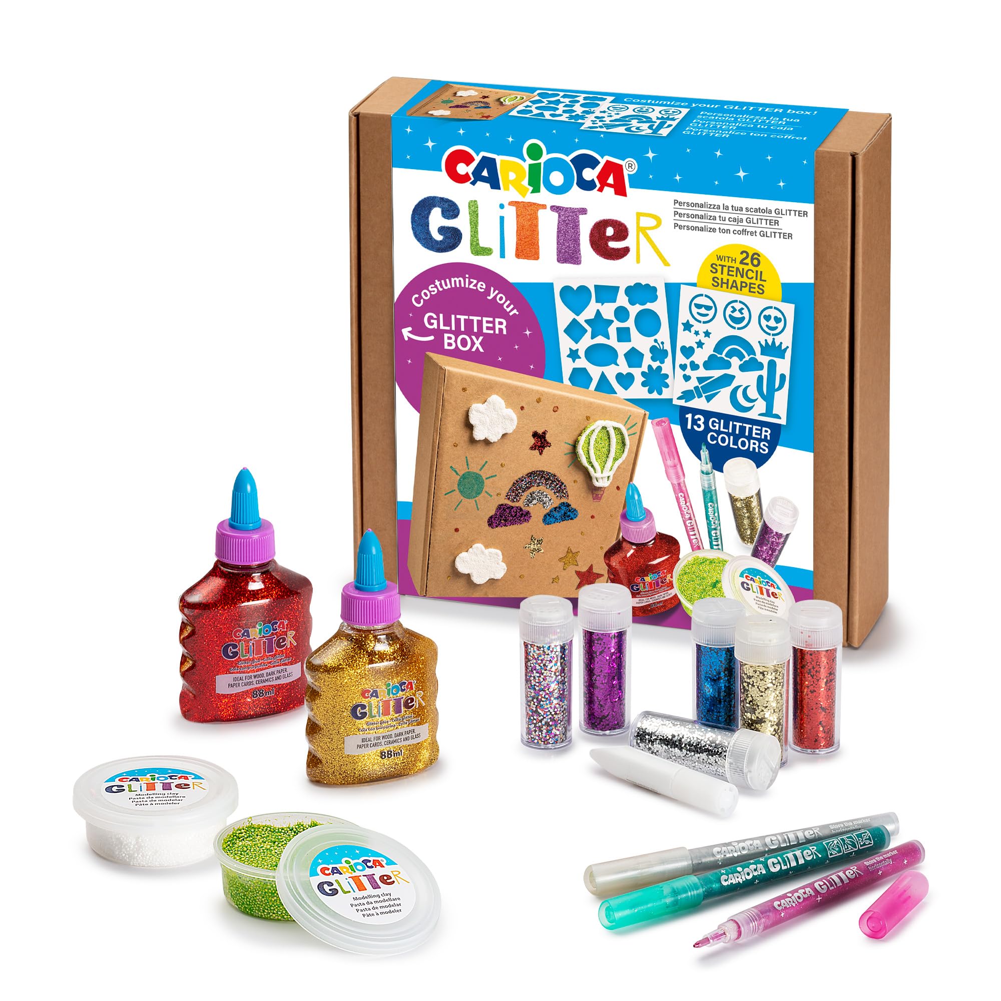 Kit colori Carioca Glitter Box 39 pz