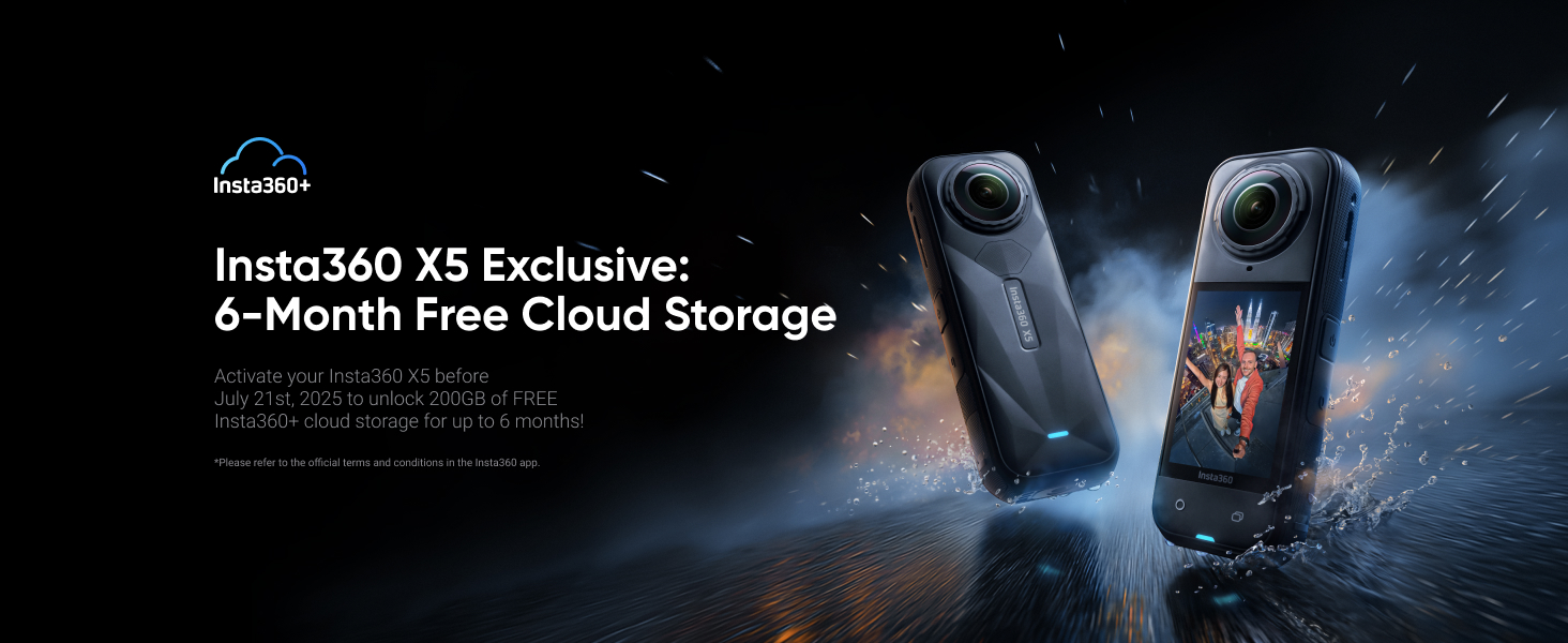 Insta360 X5 – Câmera de ação 8K 360° à prova d'água, com pouca luz