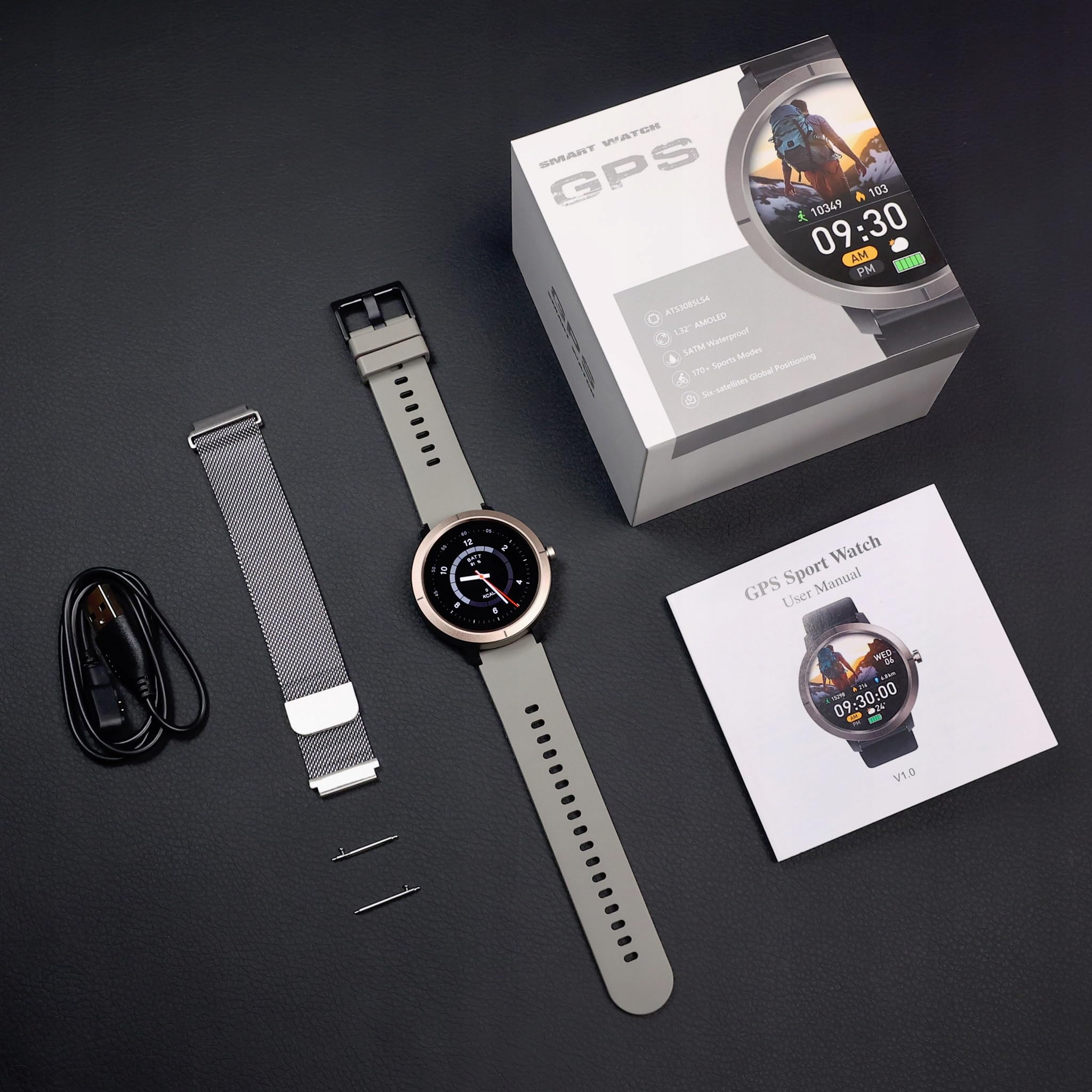 SMARTWATCH DAMSKI ZEGAREK WODOODPORNY GPS MENU PL AMOLED ROZMOWY PULS SPORT