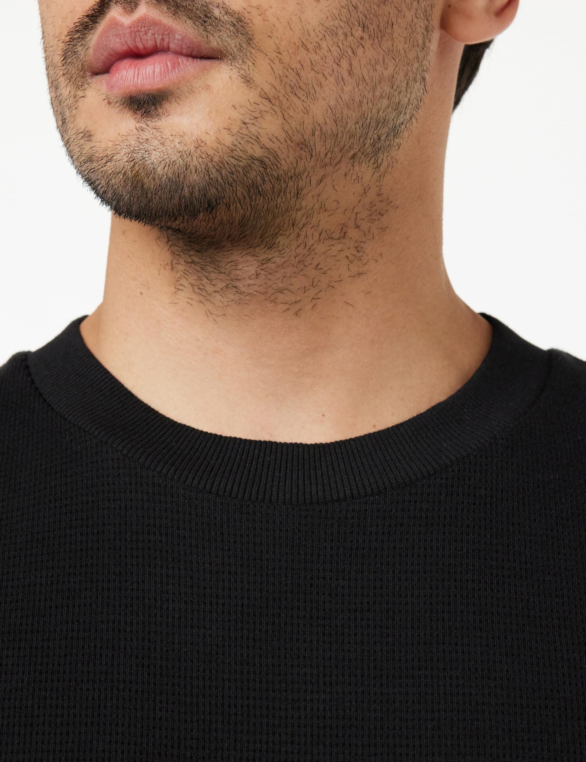 Calvin Klein Jeans Badge Waffle LS Tee J30j323485 Top in Maglia a Maniche Lunghe Uomo (Pacco da 1)